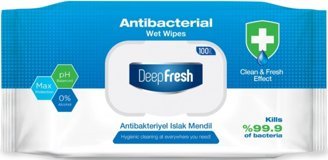 Deep Fresh Antibakteriyel Antibakteriyel 100 Yaprak Islak Mendil