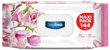 Deep Fresh Maxi Pack Manolya Kokulu Antibakteriyel 144 Yaprak Islak Mendil