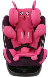 Yoyko Monkey Emniyet Kemeri-Isofix-Latch 360 Derece Dönen Yatabilen Yükseklik Ayarlı Sürüş Yönü Oto Koltuğu Pembe