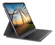 Logitech iPad Pro 4. Nesil - 3. Nesil 12.9 inç Klavyeli Koyu Gri Standlı Tablet Kılıfı