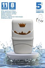 Waterking Aqutic Membran 11 Aşamalı 8 lt Kapalı Kasa Tezgah Altı Su Arıtma Cihazı