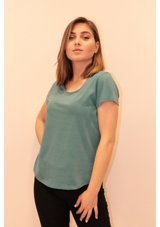 Rich Kadın Bisiklet Yaka T-Shirt %100 Pamuk T-Shirt Mint Yeşili Xs
