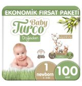 Baby Turco Doğadan Yenidoğan Göbek Oyuntulu Cırtlı Bebek Bezi 100 Adet