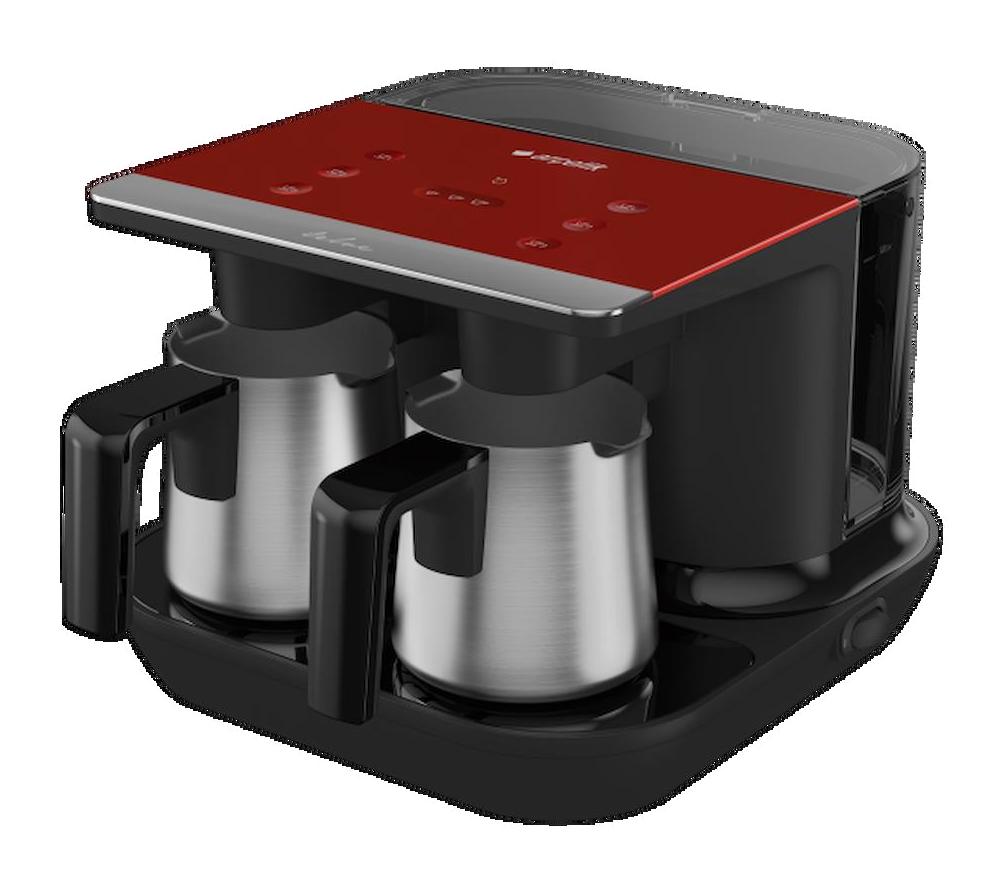 Arçelik Telve 2 Hazneli Otomatik 1.5 lt Su Hazneli 6 Fincan 1100 W Siyah-Kırmızı Türk Kahvesi Makinesi