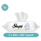 Sleepy Extra 90 Yaprak 5'li Paket Islak Mendil