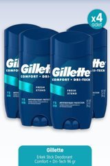 Gillette Comfort + Dri-Tech Stick Erkek Deodorant 4x96 gr
