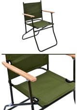 Exent Katlanır Kolçaklı Yeşil Tekli Kamp Sandalyesi