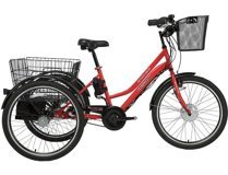 Bisan E-Porter 25 Km 24 Jant 7 Vites Şehir / Tur Elektrikli Bisiklet Kırmızı Siyah