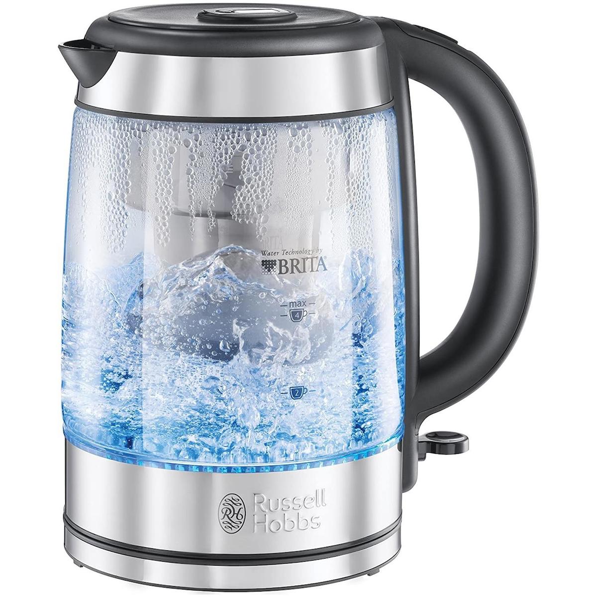 Russell Hobbs 20760-57 Clarity Brita Cam 1 lt 2200 W Işıklı Gri Kettle