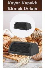 Gelinhomes Sürgülü Kapaklı Siyah Ekmek Kutusu