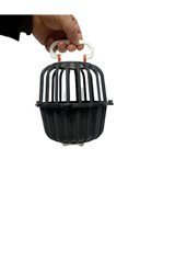 Leganest Ayaklı Yuvarlak Plastik Muhabbet Kuşu Kafesi Siyah