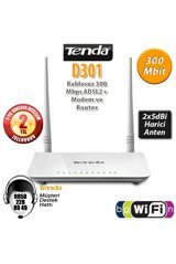 Tenda D301 4 Port 300 Mbps Kablosuz ADSL2+ Modem