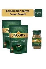 Jacobs Monarch Gold Paket-Kavanoz Granül Kahve 47.5 gr+2x200 gr