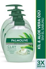 Palmolive Spa Therapy Clay Purification Aloe Vera-Kil Nemlendiricili Köpük Sıvı Sabun 300 ml 3'lü