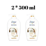 Dove Hindistan Cevizi Yağı-Badem Sütü Özü Nemlendiricili Köpük Sıvı Sabun 500 ml 2'li