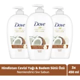 Dove Hindistan Cevizi Yağı-Badem Sütü Özü Nemlendiricili Köpük Sıvı Sabun 450 ml 3'lü