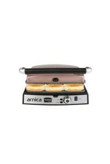 Arnica Diamond GH26251 6 Dilim Granit Çıkartılabilir Plaka Çift Taraflı 2000 W Izgaralı Rose Gold Tost Makinesi/Waffle ve Tost Makinesi