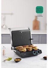 Homend Grilliant 1342H 6 Dilim Döküm Çıkartılabilir Plaka Çift Taraflı 2000 W Izgaralı inox Tost Makinesi/Waffle ve Tost Makinesi