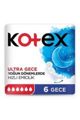 Kotex Organik Antialerjik Orta Gece 6'lı Hijyenik Ped 1 Adet