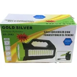Gold Silver Gs-2683 Dinamolu Basmalı Led Şarjlı El Feneri