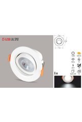 Cata Ct-5200 Plastik Tekli Başlık Yuvarlak Gömme Led Spot Lamba Beyaz