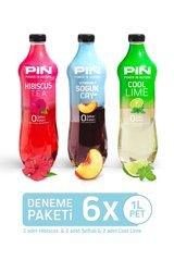 Pin Ice Tea Cool Lime-Hibiskuslu-Şeftalili Vitaminli Soğuk Çay 6x1 lt