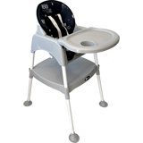 4 Baby Masalı Emniyet Kemerli 15 kg Kapasiteli Tekerleksiz Tepsili Oturaklı Portatif Mama Sandalyesi Gri
