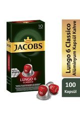 Jacobs 6 Classico Lungo 10x10'lu Kapsül Kahve
