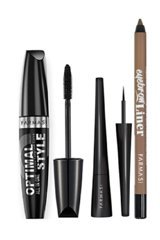 Farmasi Optimal Maskara + Eyeliner Ince Uçlu + Kaş Kalemi Kahverengi Makyaj Seti