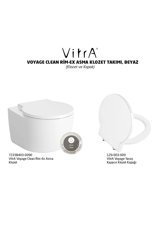 Vitra Voyage Seramik Kanalsız Arkadan Çıkışlı Gömme Duvara Sıfır Asma Gömme Klozet Beyaz + Soft Kapak Takımı