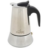 Any Morning Jun-6 Paslanmaz Çelik Tezgah Üstü Kapsülsüz Mini Manuel Espresso Makinesi Beyaz