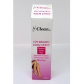 Clear Tüm Ciltler İçin Tüm Vücut Genital Bölge Kadın Tüy Dökücü Sprey 125 ml