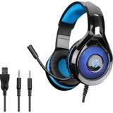 HP DHE-8010 3.5 mm Gürültü Önleyici Mikrofonlu Kablolu Oyuncu Kulak Üstü Kulaklık Mavi-Siyah