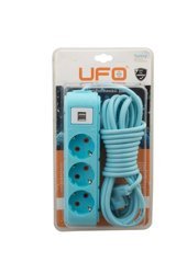 Ufo Electric 3'lü Soket 1.5 metre 2'li USB Kablolu Tekli 2500 J Akım Korumalı Priz