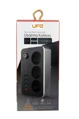 Ufo Electric Uak1455 3'lü Soket 3'lü USB Kablolu Tekli 2500 J Akım Korumalı Priz