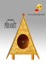 Kedigram Piramit Üçgen Su Geçirmez Dış Mekan Kedi Evi Ahşap Rengi