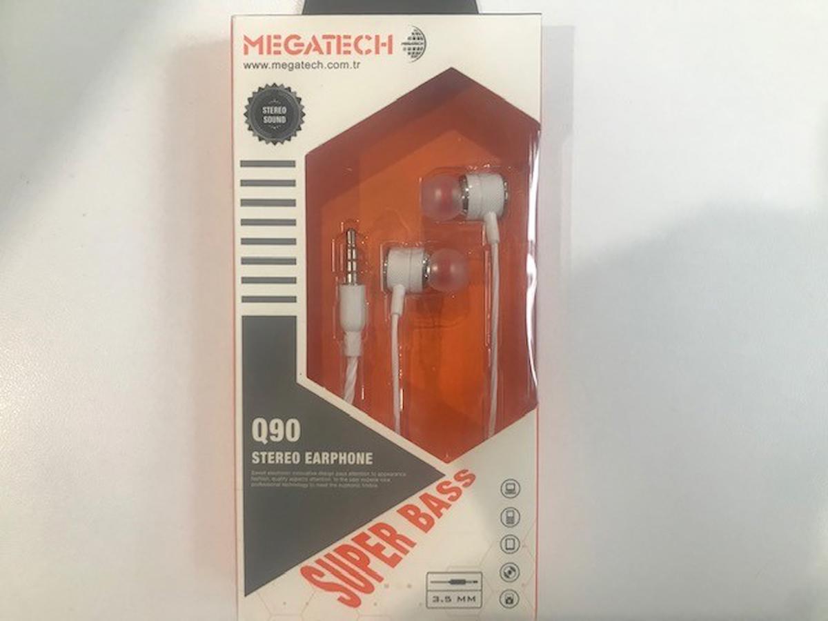 Megatech Q90 Silikonlu Mikrofonlu 3.5 Mm Jak Kablolu Kulaklık Beyaz