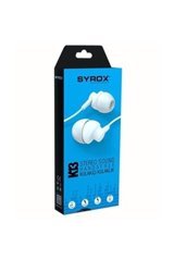 Syrox K13 Silikonlu Mikrofonlu 3.5 Mm Jak Kablolu Kulaklık Beyaz