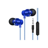 Concord C-902 Silikonlu Mikrofonlu Örgülü 3.5 Mm Jak Kablolu Kulaklık Mavi