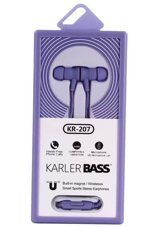 Karler Kr-207 Silikonlu Mikrofonlu 3.5 Mm Jak Kablolu Kulaklık Mor