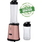 Vestel Mix & Go 600 ml Plastik Hazneli Buz Kırıcılı 4 Bıçaklı Tekli Mini Smoothie Blender Rose Gold