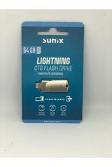 Sunix Mini Çift Taraflı USB 2.0 Lightning 64 GB Flash Bellek Gümüş