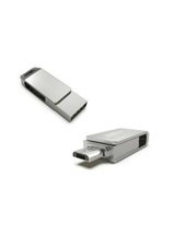 Auris Şifreli Mini Çift Taraflı USB 3.0 Usb Micro-B 16 GB Flash Bellek Gümüş