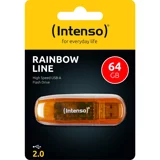Intenso Rainbow Line USB 2.0 Usb Type-A 64 GB Flash Bellek Sarı Siyah