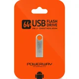 Powerway PW-64GB Mini USB 2.0 Usb Type-A 64 GB Flash Bellek Gümüş