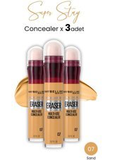 Maybelline Multi Use 07 Sand Nemlendiricili Göz Altı ve Yüz Likit Silgi Kapatıcı 3 Adet