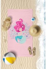 Vevienhome Deniz Kızı Pamuklu Çocuk Plaj Havlusu Çok Renkli