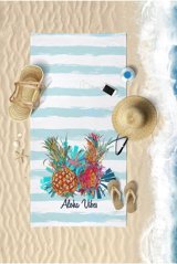 Vevienhome Summer Pineappl Pamuklu Plaj Havlusu Çok Renkli