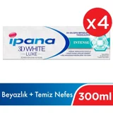 İpana 3 Boyutlu Beyazlık Luxe Naneli Florürlü Diş Macunu 4x75 ml