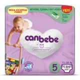 Canbebe Mega Avantaj Paketi 5 Numara Bantlı Bebek Bezi 184 Adet